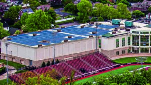a rendering of solar panels on Kirby Sports Center