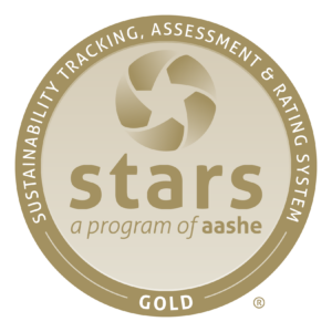 The icon for AASHE's gold designation for the STARS program
