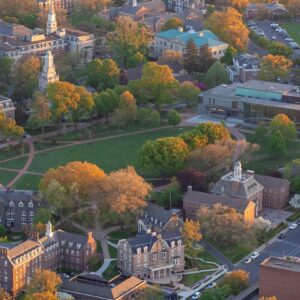 An aerial shot of the Quad of Lafayette College.