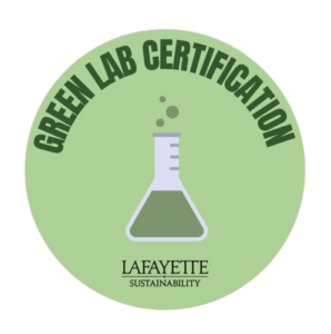The Green Lab Certification logo with a beaker in the center